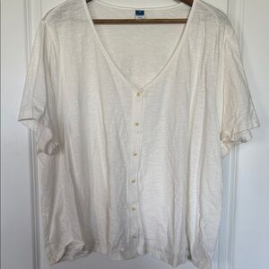 Old Navy Casual Cream Button-Down Shirt